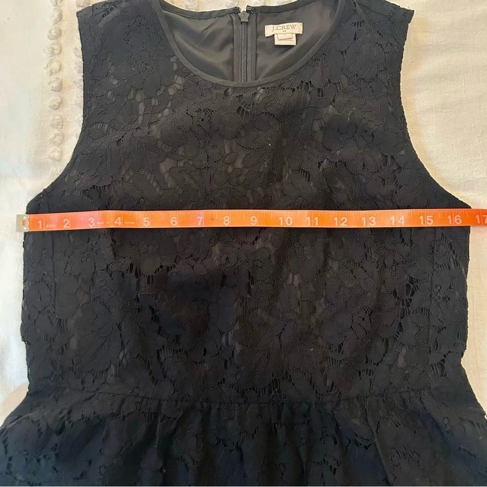 J Crew Women’s Black Lace Peplum Sleeveless Blouse Sz 6